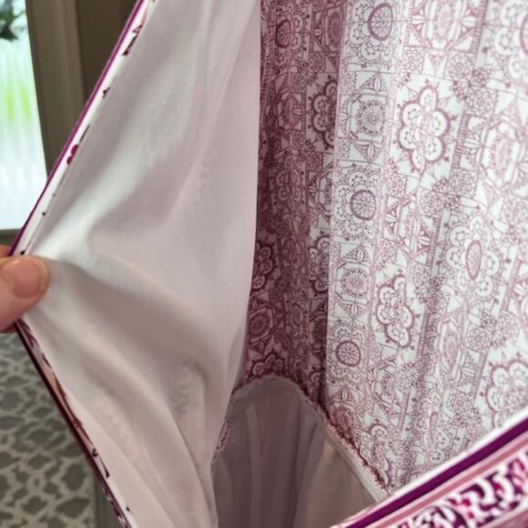 One the Land Stylish Geometric Design Open-Front Romper Long Sleeve Plum Sz Med - Picture 8 of 16